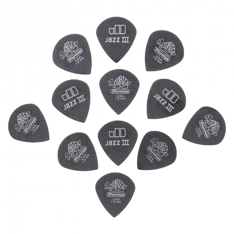 Jim Dunlop Tortex Pitch Black Jazz III Pena Seti (1.50mm)<br>Fotoğraf: 1/1