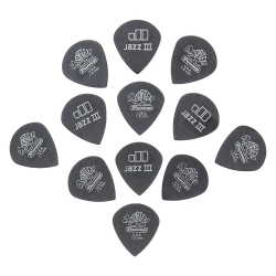 Jim Dunlop Tortex Pitch Black Jazz III Pena Seti (1.50mm)