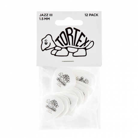 Jim Dunlop Tortex White Jazz III 12li Pena Seti (1.50mm)<br>Fotoğraf: 1/2