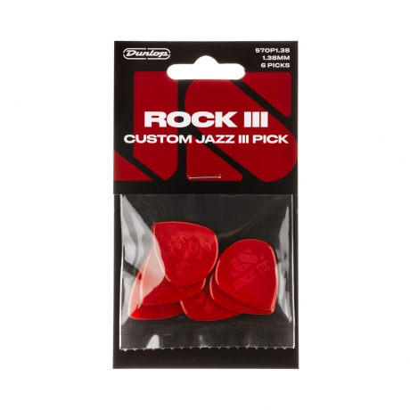 Jim Dunlop 570P138 Rock III Nylon Custom Jazz III Pena (6'lı Paket)<br>Fotoğraf: 1/4