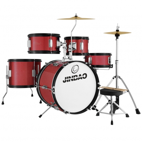 Jinbao 5 Parça Junior Davul Seti (Wine Red)<br>Fotoğraf: 1/1