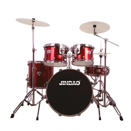 Jinbao JBP1212A (22B-12T-13T-16FT-14S) Aksam Dahil Akustik Davul Seti (Kırmızı)<br>Fotoğraf: 1/1