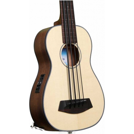 Kala U-Bass Ladin Perdesiz Akustik Mini Bas Gitar<br>Fotoğraf: 3/4