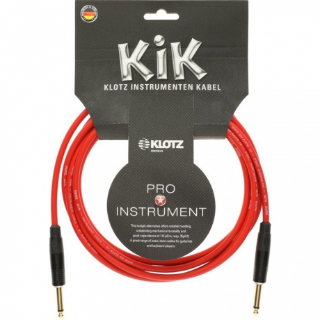 Klotz KIKKG3.0PPRT Kırmızı Enstrüman Kablosu (3 Metre)<br>Fotoğraf: 1/1