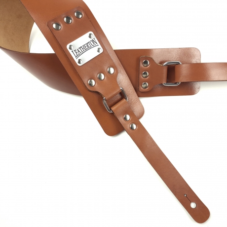 Leatherton LT Fastback Hakiki Deri Gitar Askısı (Camel)<br>Fotoğraf: 2/3
