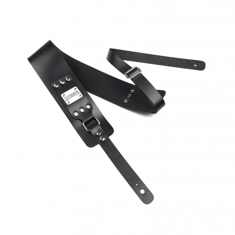 Leatherton LT Fastback Hakiki Deri Gitar Askısı (Siyah)<br>Fotoğraf: 1/3