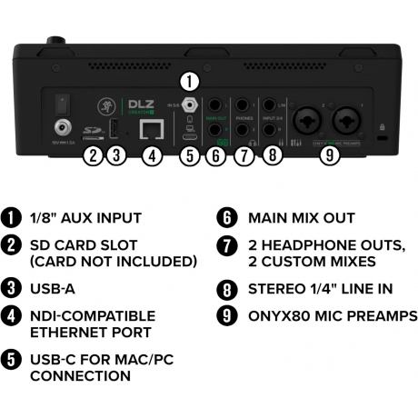 Mackie DLZ Creator XS Compact 6-Kanal Dijital Mikser<br>Fotoğraf: 8/10