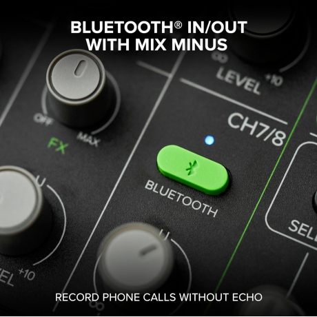 Mackie Mobilemix 8 Kanal Dahili Efektli ve Bluetooth Bağlantılı Pil ile Çalışabilen Mikser<br>Fotoğraf: 7/7