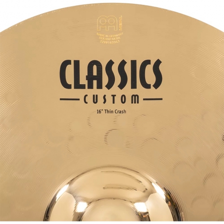 Meinl 16" Classics Custom Thin Brilliant Crash Zil<br>Fotoğraf: 4/4