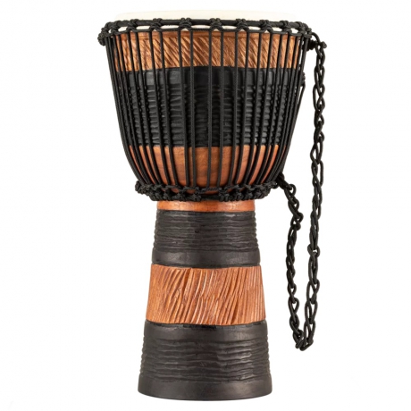Meinl ADJ3-M+BAG African Style Rope Tuned Series Medium 10" Djembe (Brown/Black)<br>Fotoğraf: 2/5