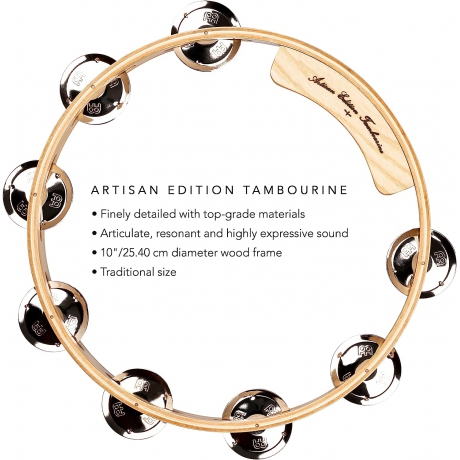 Meinl AE-ATA1S Ash Shell Steel Jingle 1-row 10" Artisan Tamburin<br>Fotoğraf: 2/2