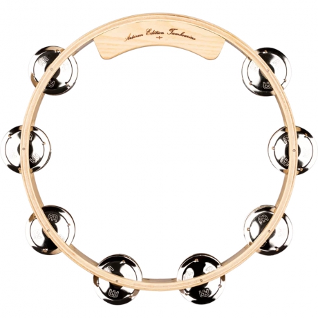 Meinl AE-ATA2S Artisan Ash Shell Steel Jingles 2 Rows 10" Tamburin (Natural)<br>Fotoğraf: 2/6