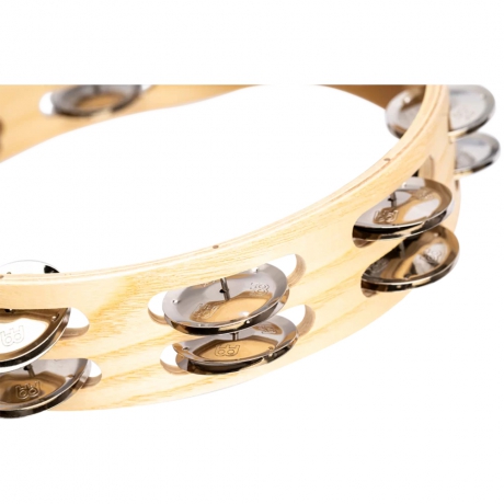Meinl AE-ATA2S Artisan Ash Shell Steel Jingles 2 Rows 10" Tamburin (Natural)<br>Fotoğraf: 5/6