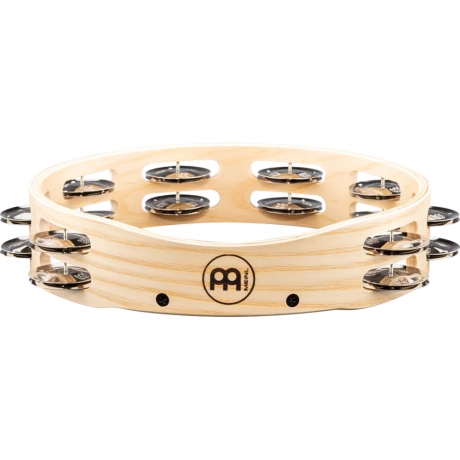 Meinl AE-ATA2S Artisan Ash Shell Steel Jingles 2 Rows 10" Tamburin (Natural)<br>Fotoğraf: 3/6