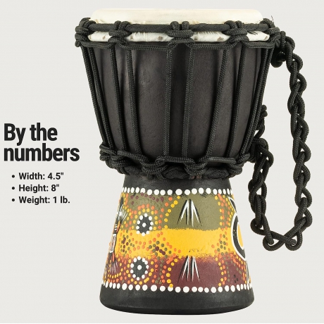 Meinl HDJ7-XXS African Style XX-Small Djembe (Black Gecko Design)<br>Fotoğraf: 2/6