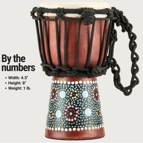 Meinl HDJ8-XXS African Style XX-Small Djembe (Red Flower Desing)<br>Fotoğraf: 2/6