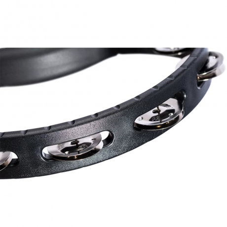 Meinl HTBK Stainless Steel Jingles 1 Row Hand Tamburin (Siyah)<br>Fotoğraf: 5/6
