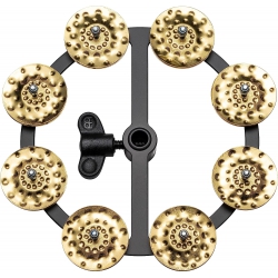 Meinl HTHH1B-BK Hihat 1 Row Hammered Brass Jingles Tamburin (Siyah)