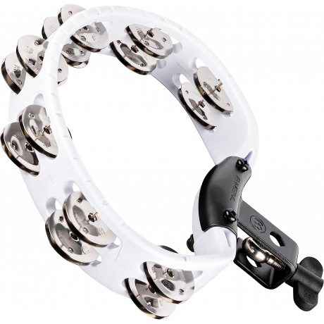 Meinl HTMT2WH Stainless Steel Jingle Headliner Range Mounted Tamburin (Beyaz)<br>Fotoğraf: 1/2