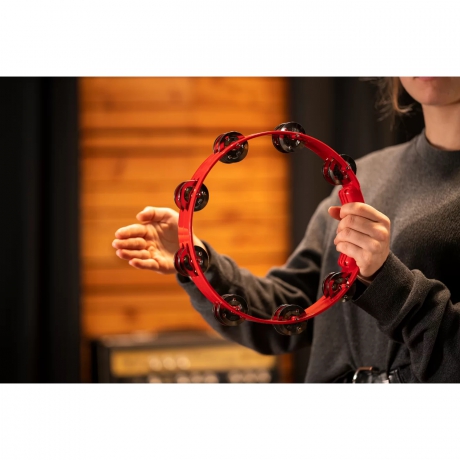 Meinl HTT10R Stainless Steel Jingle 2-rows 10" Tour Tamburin (Kırmızı)<br>Fotoğraf: 7/8