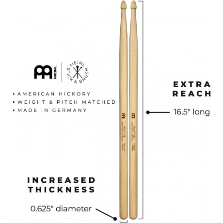 Meinl SB110 Hickory Acorn Wood Tip 2B Baget<br>Fotoğraf: 2/2