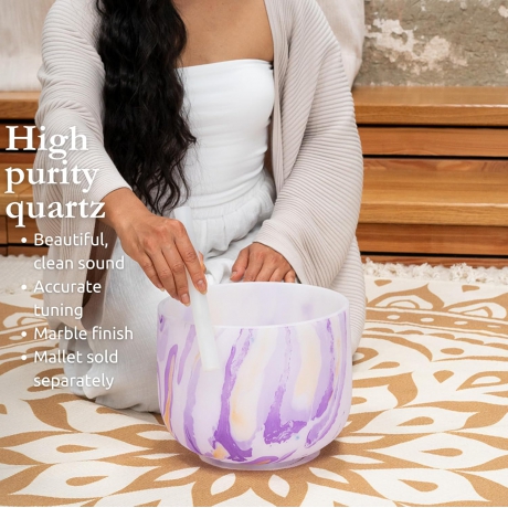 Meinl Sonic Energy 10" Marble Crystal Singing Bowl (B4, Purple, 432 Hz, Crown Chakra)<br>Fotoğraf: 2/3