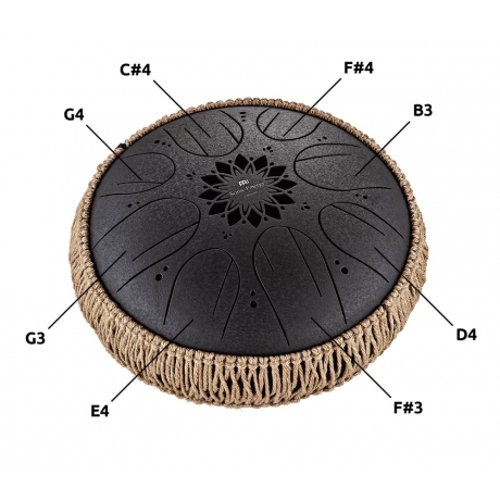 Meinl Sonic Energy 10" Medium Octave Steel Tongue Drum (B Minor, 8 Notes, 432 Hz, Black)<br>Fotoğraf: 4/6