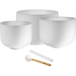 Meinl Sonic Energy 3-Parça Crystal Singing Bowl Set (G4 / E4 / C4, 432 Hz)