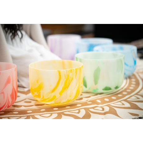 Meinl Sonic Energy 7-Parça Marble Crystal Singing Bowl Chakra Set (B4, A4, G4, F4, E4, D4, C4, 432 Hz)<br>Fotoğraf: 6/6