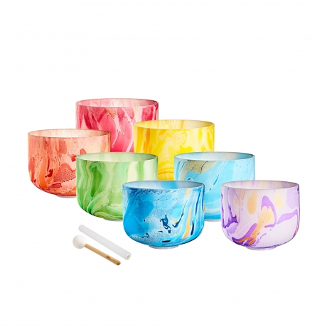 Meinl Sonic Energy 7-Parça Marble Crystal Singing Bowl Chakra Set