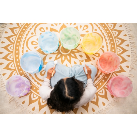 Meinl Sonic Energy 7-Parça Marble Crystal Singing Bowl Chakra Set (B4, A4, G4, F4, E4, D4, C4, 432 Hz)<br>Fotoğraf: 5/6