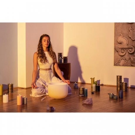 Meinl Sonic Energy CSBC12E Navel Solarplexus Chakra 12’’ Crystal Singing Bowl Note E4 (Color Frosted Yellow)<br>Fotoğraf: 3/3