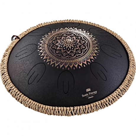 Meinl Sonic Energy Octave Steel Floral Design D-kurd 16" Tongue Drum (Siyah)<br>Fotoğraf: 1/5
