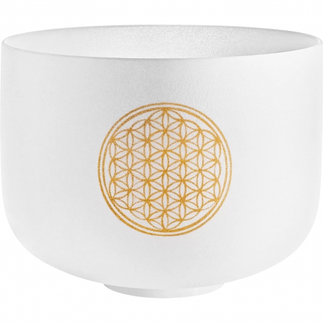 Meinl Sonic Energy PCSB10FOL Flower Of Life 10’’ Crystal Singing Bowl Om 128 Hz (White Frosted)<br>Fotoğraf: 1/3