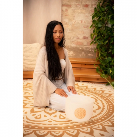 Meinl Sonic Energy PCSB10FOL Flower Of Life 10’’ Crystal Singing Bowl Om 128 Hz (White Frosted)<br>Fotoğraf: 3/3