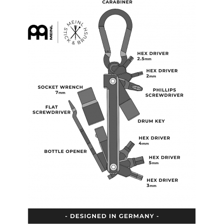 Meinl Stick & Brush Drum Tech Multi Tool<br>Fotoğraf: 3/3