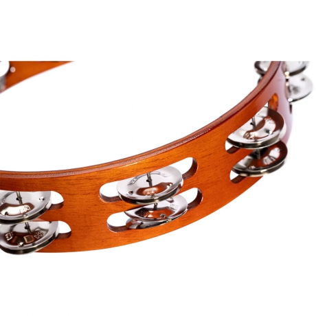 Meinl TA2AB Wood Nickelsilver Jingle 2-Rows Hand Tamburin (Antique Brown)<br>Fotoğraf: 5/6