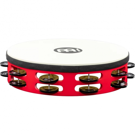 Meinl TAH2BK-R-TF Traditional Wood Frame Steel Jingles 2 Rows 10" Tamburin (Kırmızı)<br>Fotoğraf: 4/6