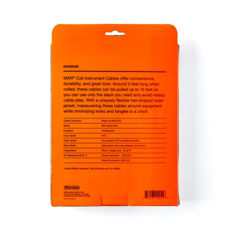 MXR DCICB15R Blk Ra Right/straight Coil Kablo (4.5 m)<br>Fotoğraf: 4/4