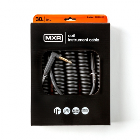MXR DCICB30R Blk Ra Right/straight Coil Kablo (9 Metre)<br>Fotoğraf: 1/4