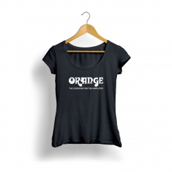 Orange Logo Kadın T-Shirt (Siyah)