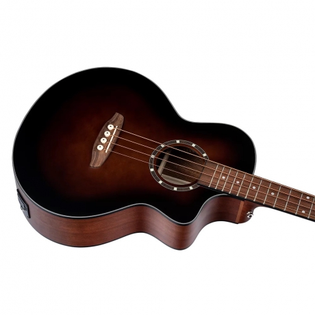 Ortega D7CE-BFT-4 Deep Series 7 Cutaway Akustik Bas Gitar (Burbon Burst)<br>Fotoğraf: 2/6