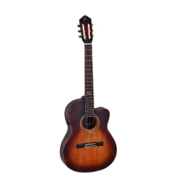 Ortega DSSUITE-C/E Thinline Elektro Klasik Gitar (Bugburst)