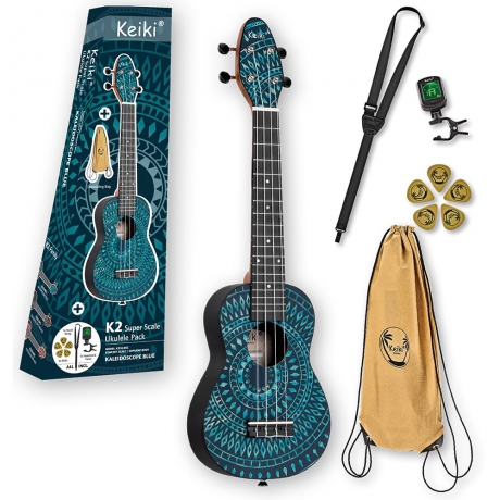 Ortega K2SS Keiki Sopranino Ukulele Set (Blue Kaleidoscope)<br>Fotoğraf: 1/3