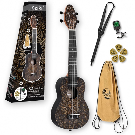 Ortega K2SS Keiki Sopranino Ukulele Set (Orange Kaleidoscope)<br>Fotoğraf: 1/3