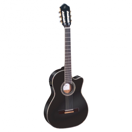 Ortega RCE145BK Thinline Elektro Klasik Gitar (Siyah)<br>Fotoğraf: 1/2