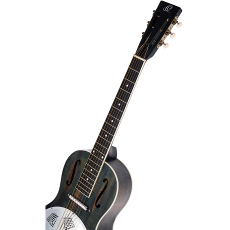 Ortega RRG30E-DD Americana Series Rezonatör Gitar (Distressed Satin Denim)<br>Fotoğraf: 3/4