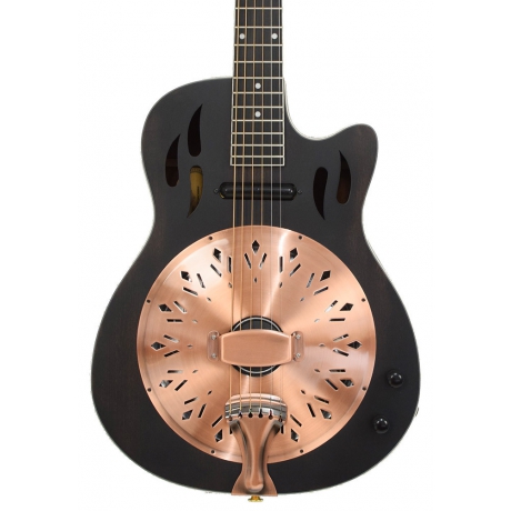 Ortega RRG40CE-DBK Americana Series Rezonatör Gitar (Distressed Black Antique Satin)<br>Fotoğraf: 2/5