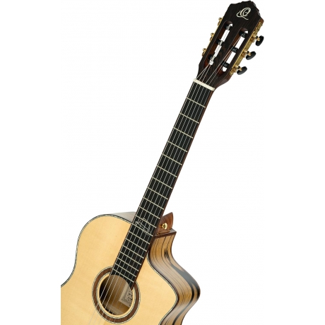 Ortega Signature Series Solid Ladin/ Beyaz Abanoz Elektro Klasik Gitar (Natural)<br>Fotoğraf: 4/6
