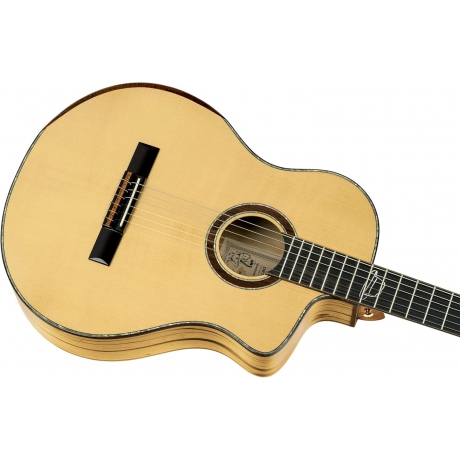 Ortega Signature Series Solid Ladin/ Beyaz Abanoz Elektro Klasik Gitar (Natural)<br>Fotoğraf: 3/6